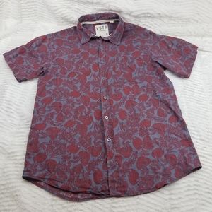 VSTR botanical print cotton/linen blend shirt